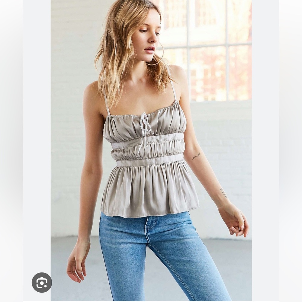 Kimchi Blue Natalia Satin Babydoll Tank Top